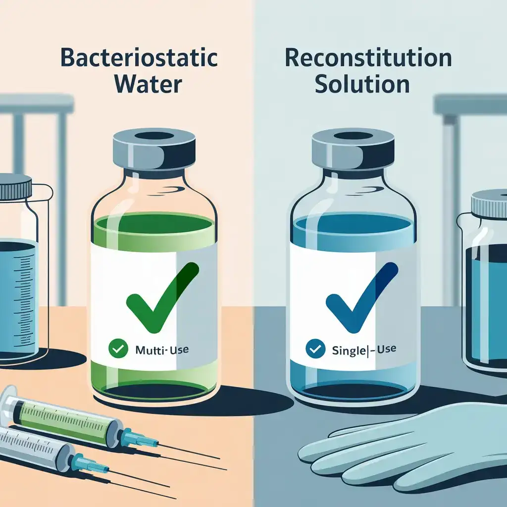 When preparing medications, peptides, or research compounds, choosing the right diluent is crucial for accuracy, stability, and safety. Two commonly used options are bacteriostatic water and reconstitution solution. While both serve similar purposes, they differ in composition, applications, and suitability for certain procedures. In this article, we’ll explore the differences between bacteriostatic water vs reconstitution solution, their uses, benefits, and how to choose the right one for your needs in USA. Bacteriostatic water vs Reconstitution Solution: Everything You Need to Know in USA
