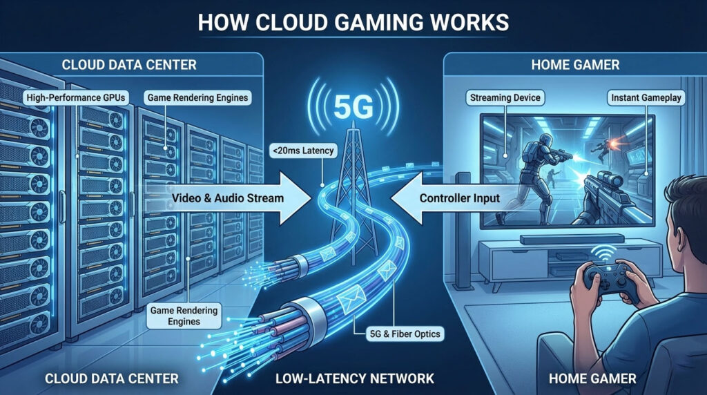 Imagine playing Cyberpunk 2077 or Call of Duty at maximum graphical settings, with ray tracing fully enabled, on a five-year-old laptop or a budget smartphone. No $500 console, no $2,000 PC tower, and—perhaps most importantly—no massive 100GB downloads that take hours to complete. This is not a futuristic concept; this is the reality of cloud gaming in 2025. Ultimate Cloud Gaming Guide 2025: 12 Ways It’s Changing Video Games